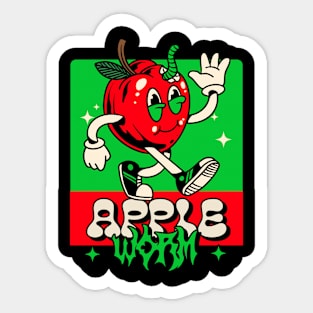 Apple Worm Sticker